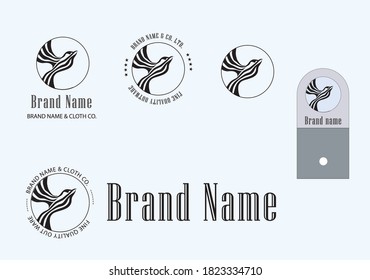 Logo design for apparel and garment industry - Logo variation design template