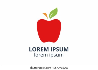 logo design of apple template in creative shape isolate vector illustration on white background. can used in any business like ecological corporate, consultant, website, application, web, food company