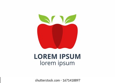 logo design of apple template in creative shape isolate vector illustration on white background. can used in any business like eco corporate, consultant, website, application, web, food company. 