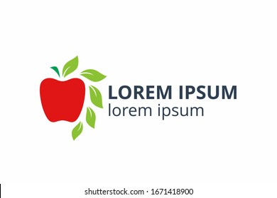 logo design of apple template in creative shape isolate vector illustration on white background. can used in any business like eco corporate, consultant, website, application, web, food company. 