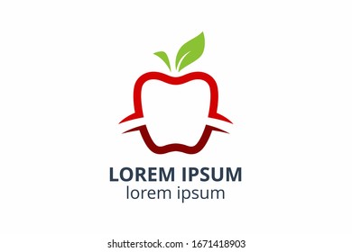 logo design of apple template in creative shape isolate vector illustration on white background. can used in any business like eco corporate, consultant, website, application, web, food company. 