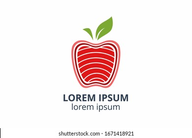 logo design of apple template in creative shape isolate vector illustration on white background. can used in any business like eco corporate, consultant, website, application, web, food company. 