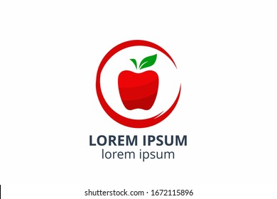 logo design of apple template in creative shape isolate vector illustration on white background. can used in any business like eco corporate, consultant, website, application, web, food company.