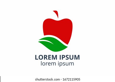 logo design of apple template in creative shape isolate vector illustration on white background. can used in any business like eco corporate, consultant, website, application, web, food company.