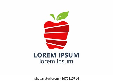 logo design of apple template in creative shape isolate vector illustration on white background. can used in any business like eco corporate, consultant, website, application, web, food company.