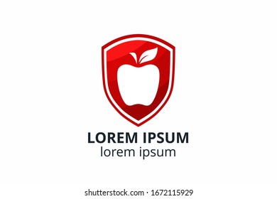 Logo-Design der Apfelschablone in kreativer Form isoliert Vektorillustration Illustration auf weißem Hintergrund. kann in jedem Geschäft wie Öko-Unternehmen, Berater, Website, Anwendung, Web, Lebensmittel-Unternehmen.