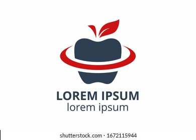 logo design of apple template in creative shape isolate vector illustration on white background. can used in any business like eco corporate, consultant, website, application, web, food company.