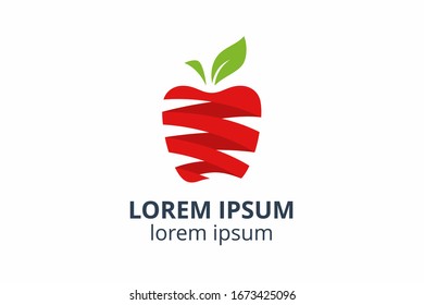 logo design of apple template in creative shape isolate vector illustration on white background. can used in any business like eco corporate, consultant, website, application, web, food company.
