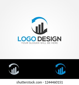 Logo design with an arrow pointing up for Technology and Networking Company
