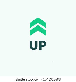 Up logo design with arrow for start up and level up company