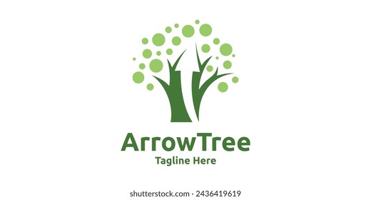 logo design arrow tree, growth, logo design template, symbol, creative idea.