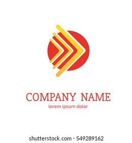 Logo design arrow vector template. Illustration design of logotype progress arrow flat simple 