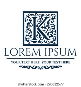 Logo design. Artistically Drawn, Stylized, Vintage Floral Vector illustration.