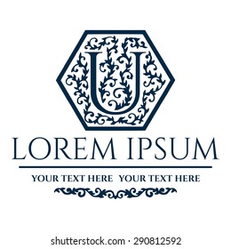 Logo design. Artistically Drawn, Stylized, Vintage Floral Vector illustration.