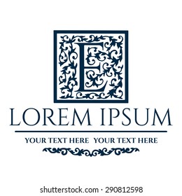 Logo design. Artistically Drawn, Stylized, Vintage Floral Vector illustration.