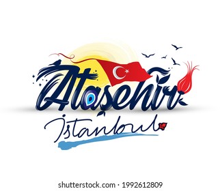 Diseño del logotipo con el texto "atasehir istanbul"