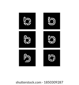 logo design B with various shapes used for corporate symbols and also for the names of various businesses
