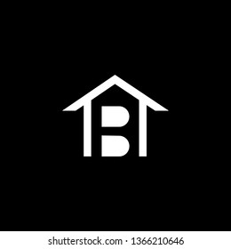 Logo design of B in vector for construction, home, real estate, building, property. Minimal awesome trendy professional logo design template on black background.