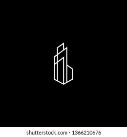 Logo design of B in vector for construction, home, real estate, building, property. Minimal awesome trendy professional logo design template on black background.