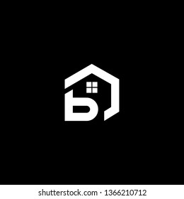 Logo design of B in vector for construction, home, real estate, building, property. Minimal awesome trendy professional logo design template on black background.