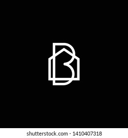 Logo design of B in vector for construction, home, real estate, building, property. Minimal awesome trendy professional logo design template on black background.