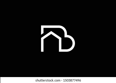 Logo design of B in vector for construction, home, real estate, building, property. Minimal awesome trendy professional logo design template on black background.