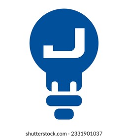 logo design background vector line light bulb letter J J synergy eco electricity art template modern idea creative idea logo concept electric technology creative shining logo corporate smart bulb icon