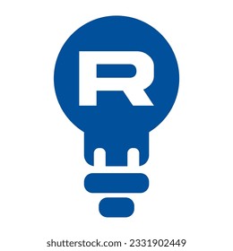 logo design background vector line light bulb letter R R synergy eco electricity art template modern idea creative idea logo concept electric technology creative shining logo corporate smart bulb icon