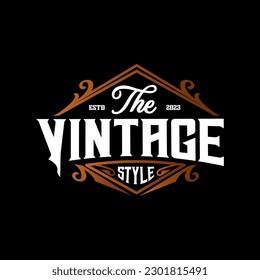 Logo design Badge Design Classic Retro Vintage Style, Vintage framed logo. Antique labels.