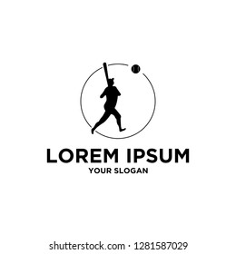 logo design with baseball athlete