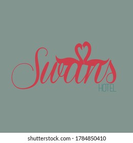 Diseño de logotipos en un hotel inspirado en los cisnes 