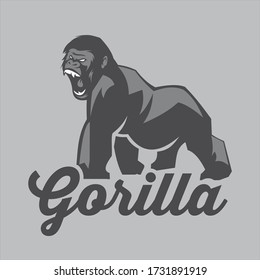 Diseño de logotipo basado en el carácter de gorila