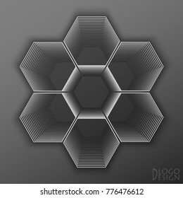 Logo design based on hexagons