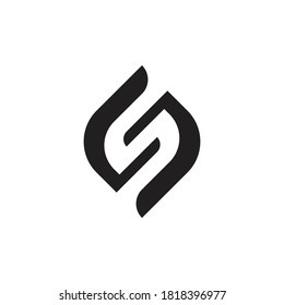 Logo design with basic shape, S using negative space, can be used for logo and icon design