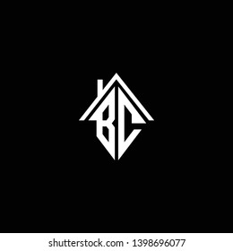 Logo Design Of BC CB In Vector For Construction, Home, Real Estate, Building, Property. Minimal Awesome Trendy Professional Logo Design Template On Black Background.