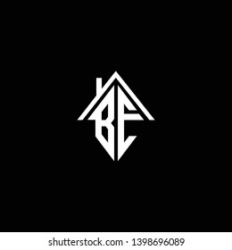 Logo design of BE EB in vector for construction, home, real estate, building, property. Minimal awesome trendy professional logo design template on black background.