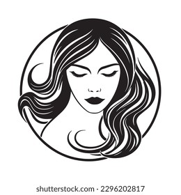 logo design for beauty salon Beauty face  vector illustration. Vector logo design for beauty salon or hair salon or cosmetic design