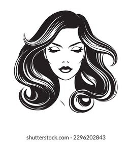 logo design for beauty salon Beauty face vector illustration. Vector logo design for beauty salon or hair salon or cosmetic design