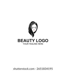 design de logotipo para salão de beleza ou ícone do produto com ilustração vetorial criativa