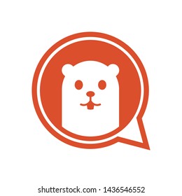 logo design beaver chat social media