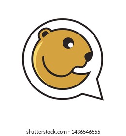 logo design beaver chat social media
