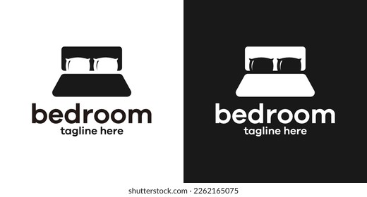 diseño de logotipo dormitorio icono simple vector ilustración