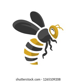 Logo design of a bee with simple flat style vector