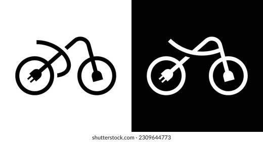 logo design bicycles and electrical cable icon vector illustration