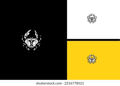 diseño de logotipo del concepto de arte de la línea vector del cangrejo grande