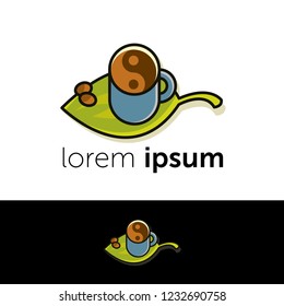 Logo design. Bio coffee abstract concept icon