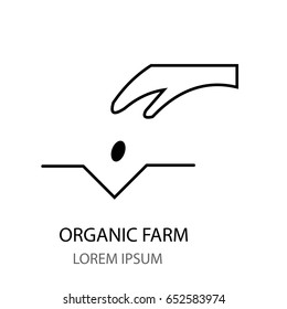  Logo design for bio farming, organic food, eco product or local farm. Simple elements made in vector.