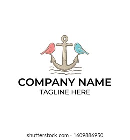 Logo design for bird and anchor 