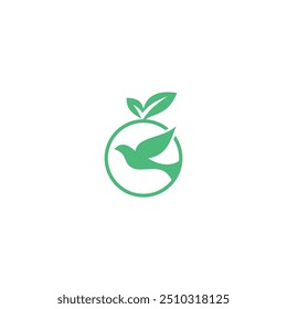 logo design bird leaf icon technology