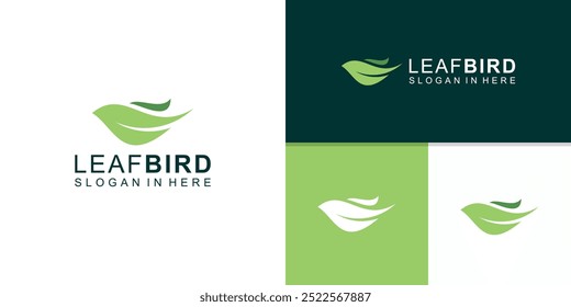 logo design bird and leaf,organic,animal,fly,freedom,nature,logo design template,icon,vector,symbol,idea,inspiration.
